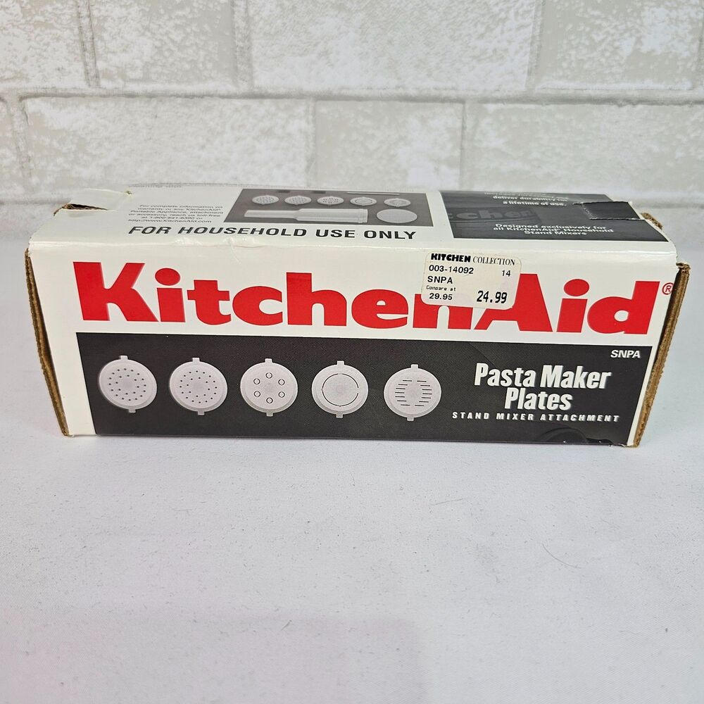 KitchenAid SNPA Pasta Maker Plates Attachment Set White Vintage USA Mixer